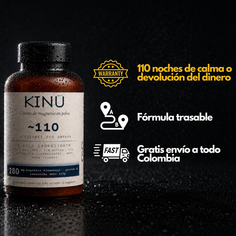 KINU Magnesio | Citrato Puro en Polvo para Dormir Mejor